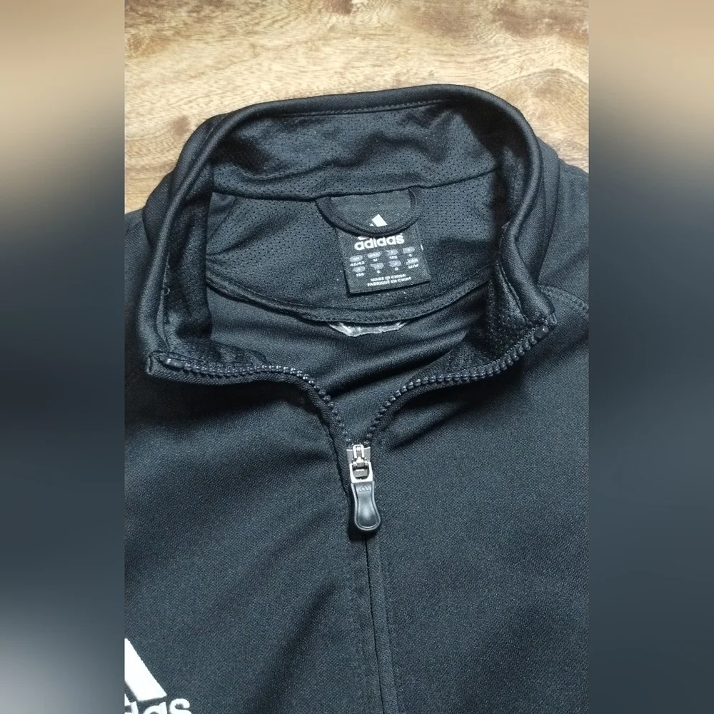 Adidas Black Jacket with White Accents